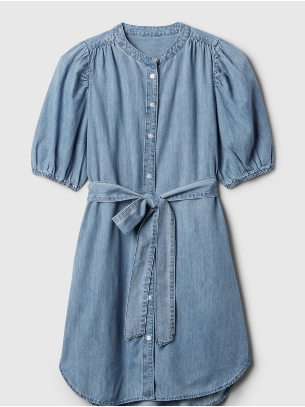 GAP Denim Midi Dress in Light Blue with Button Front